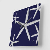 Kuststaartzeemacht blauw tropisch strand vierkante klok (Hoek)