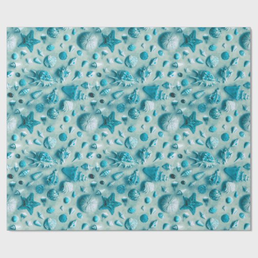 Kuststaarvis en zeehondenstrand Foto Aqua Cadeaupapier (Vlak)