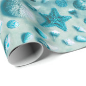 Kuststaarvis en zeehondenstrand Foto Aqua Cadeaupapier (Rol Hoek)