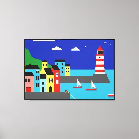 Kuststad Canvas Afdruk (Voorkant)