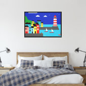 Kuststad Canvas Afdruk (Insitu (Slaapkamer))