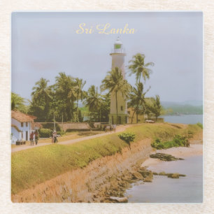 Kuststad Galle, Sri Lanka Reis Souvenir Glazen Onderzetter