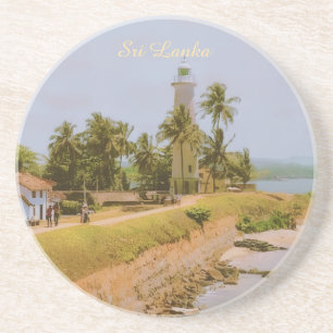 Kuststad Galle, Sri Lanka Reis Souvenir Zandsteen Onderzetter