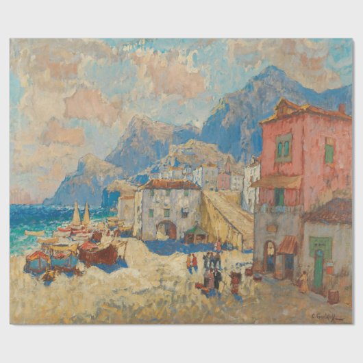 Kuststad in Spanje ( landschap) Cadeaupapier (Vlak)