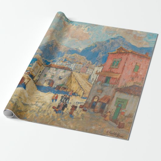 Kuststad in Spanje ( landschap) Cadeaupapier (Uitgerold)