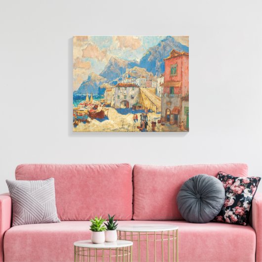 Kuststad in Spanje ( landschap) Canvas Afdruk (Insitu (Woonkamer))