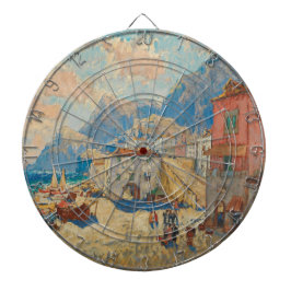 Kuststad in Spanje ( landschap) Dartbord