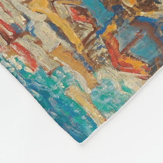 Kuststad in Spanje ( landschap) Fleece Deken (Hoek)