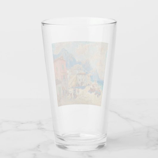 Kuststad in Spanje ( landschap) Glas (Achterkant)