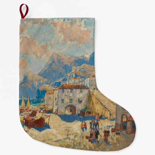 Kuststad in Spanje ( landschap) Grote Kerstsok (Voorkant)