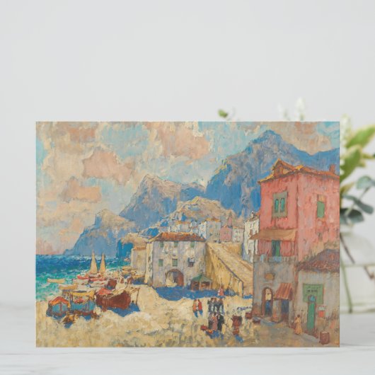 Kuststad in Spanje ( landschap) Kaart (Staand voorkant)