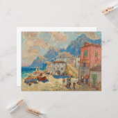 Kuststad in Spanje ( landschap) Kaart (Voorkant / Achterkant in situ)