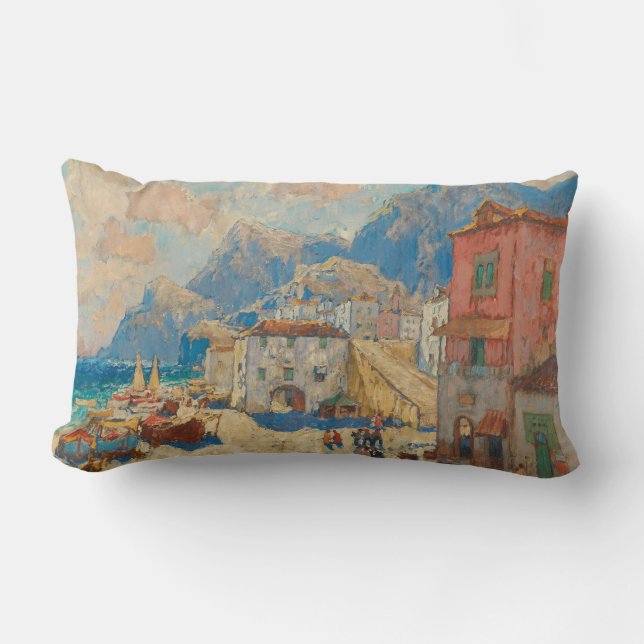 Kuststad in Spanje ( landschap) Kussen (Voorkant)