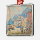 Kuststad in Spanje ( landschap) Metalen Ornament (Links)