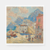 Kuststad in Spanje ( landschap) Servet (Voorkant)