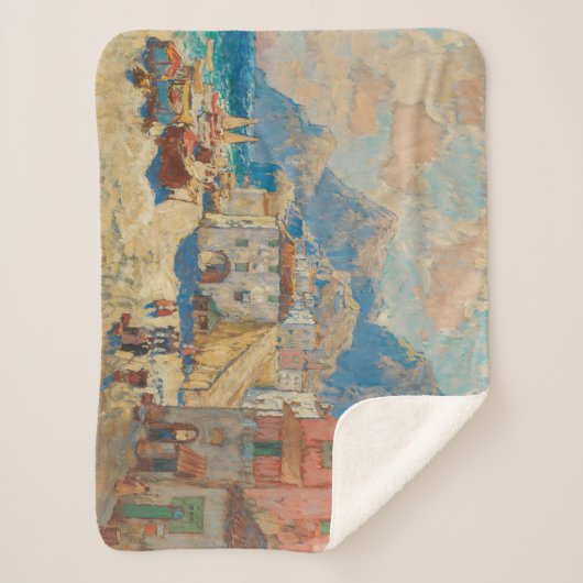 Kuststad in Spanje ( landschap) Sherpa Deken (Voorkant)