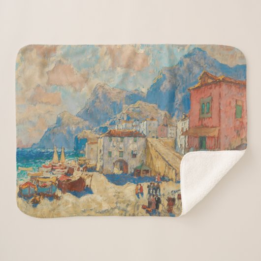 Kuststad in Spanje ( landschap) Sherpa Deken (Voorkant (horizontaal))