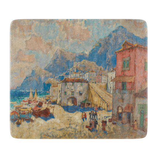 Kuststad in Spanje ( landschap) Snijplank (Voorkant)