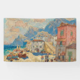 Kuststad in Spanje ( landschap) Spandoek