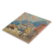 Kuststad in Spanje ( landschap) Tegeltje (Zijkant)