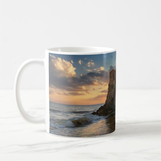 Kuststad Koffie Mok (ontwerp aanpasbaar) (Links)