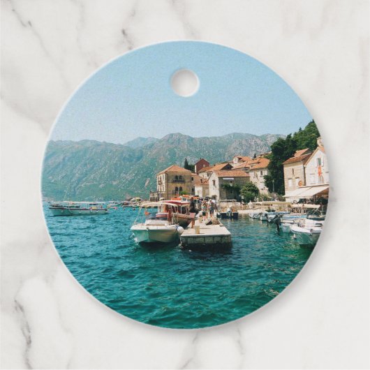 Kuststad Perast, Montenegro Bedankjes Labels (Voorkant)