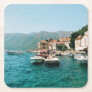 Kuststad Perast, Montenegro Kartonnen Onderzetters