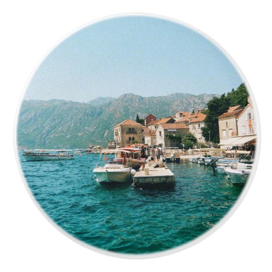 Kuststad Perast, Montenegro Keramische Knop (Voorkant)