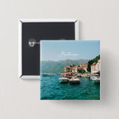 Kuststad Perast, Montenegro Vierkante Button 5,1 Cm (Voorkant /achterkant)