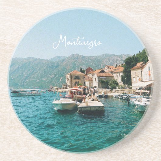 Kuststad Perast, Montenegro Zandsteen Onderzetter (Voorkant)