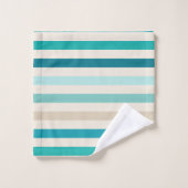 Kuststaven, lagune, blauw, Blauwgroen, zand Bad Handdoek (Wasdoekje)