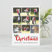 Kustste kerstcollage met 9 foto's kaart (Staand voorkant)