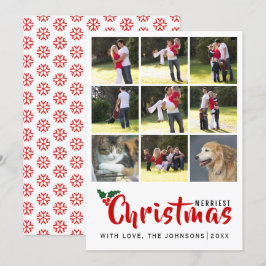 Kustste kerstcollage met 9 foto's kaart