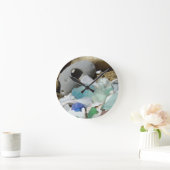 Kuststenen Blauw Zee Zeeglazen Ronde Klok (Huis)