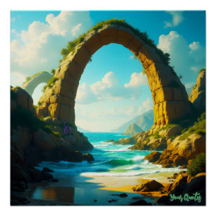 Kuststenen Boog Oceaan Landschap Perfect Poster