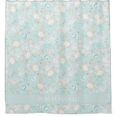 Kuststijl mooi lichtblauw grijs patroon douchegordijn (Voorkant)