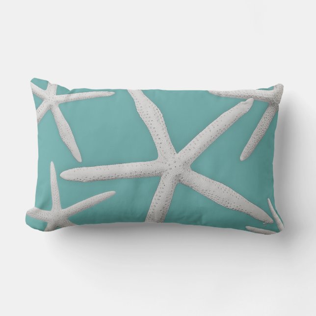 Kuststijl Trendy Starfish Blue Beach Kussen (Voorkant)
