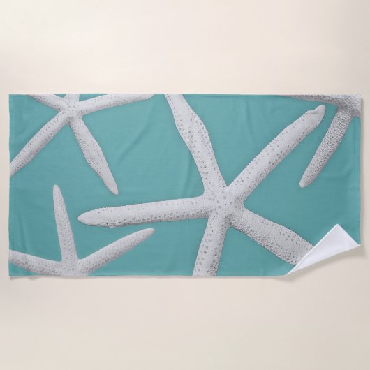 Kuststijl Trendy Starfish Turquoise Blue Strandlaken (Voorkant)