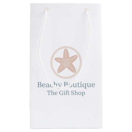 Kuststijl Uw Logo Elegant Strandbedrijf Klein Cadeauzakje (Achterkant)