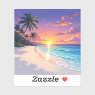 Kuststilte – Kalme Oceaankunst Vierkante Vinyl Sticker