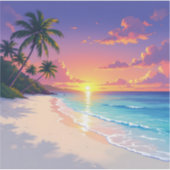 Kuststilte - Vierkante Vinyl Sticker (Voorkant)