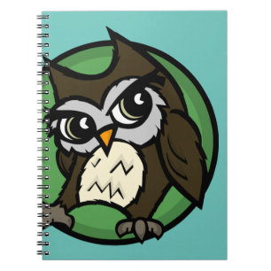 KUSTSTJES VAN CARTOON OWL SPIRAAL NOTITIEBOEK