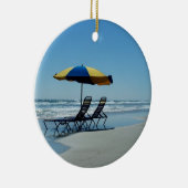 Kuststoelen op Daytona Beach Keramisch Ornament (Rechts)