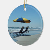 Kuststoelen op Daytona Beach Keramisch Ornament (Links)