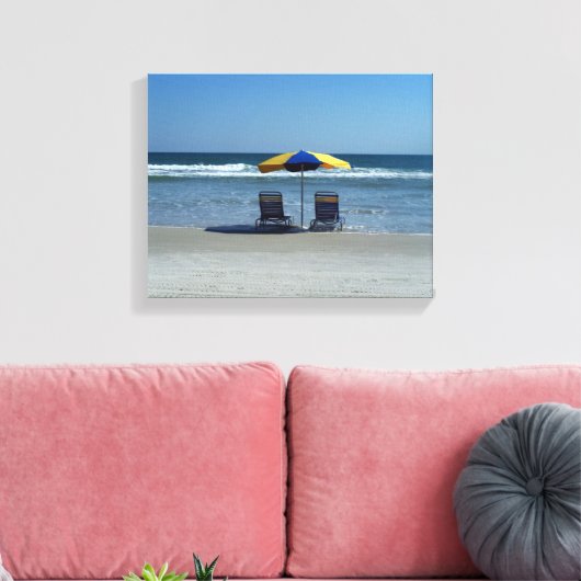 Kuststoelen op de Shoreline Canvas Afdruk (Insitu (Woonkamer))