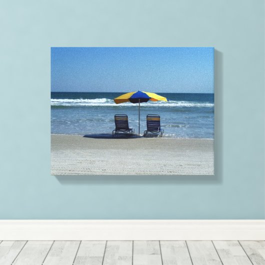 Kuststoelen op de Shoreline Canvas Afdruk (Insitu (Houten vloer))