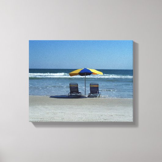 Kuststoelen op de Shoreline Canvas Afdruk (Voorkant)