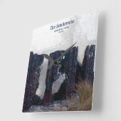 Kuststrand Aangepaste familienaamWandklok Vierkante Klok (Hoek)