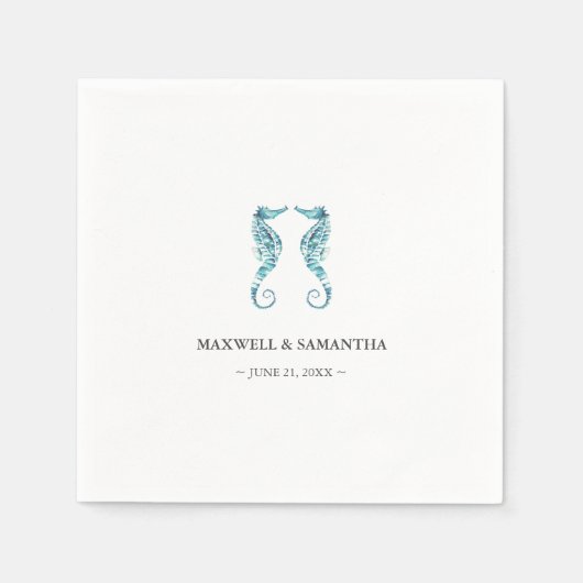 Kuststrand Aangepaste zeepaarden Servet (Voorkant)