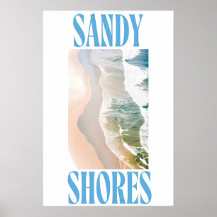 Kuststrand Afdruk Zandige Kusten Luchtfotografie Poster